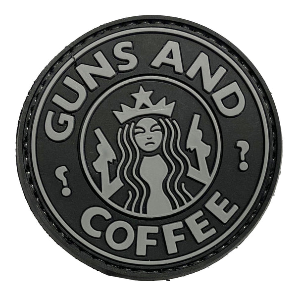 PATCH 0128 - GUNS AND COFFE - FEKETE